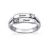 925 Sterling Silver Double Birthstone Ring with Engraving - onlyone