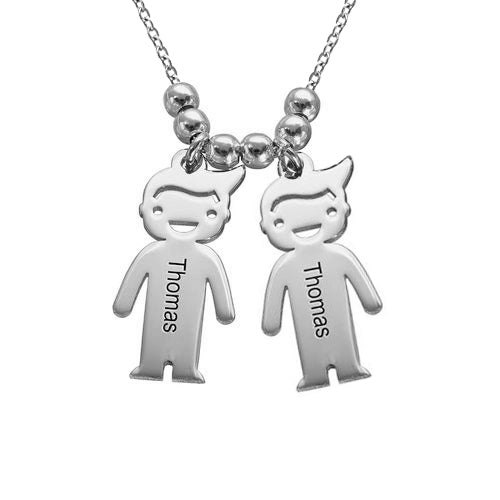 925 Sterling Silver Family Necklaces, Necklace With Kids Name - onlyone