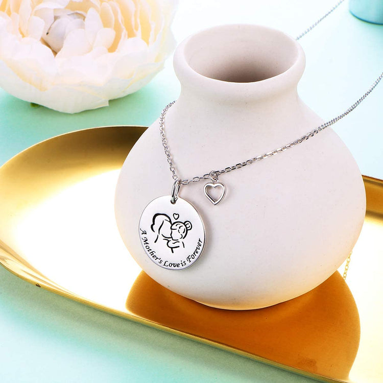 925 Sterling Silver A Mother's Love Is Forever Coin Necklace