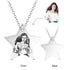 925 Sterling Silver Star Engraved Photo Necklace - onlyone