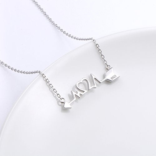 925 Sterling Silver White Angel White ECG Necklace Enamoured Necklace - onlyone