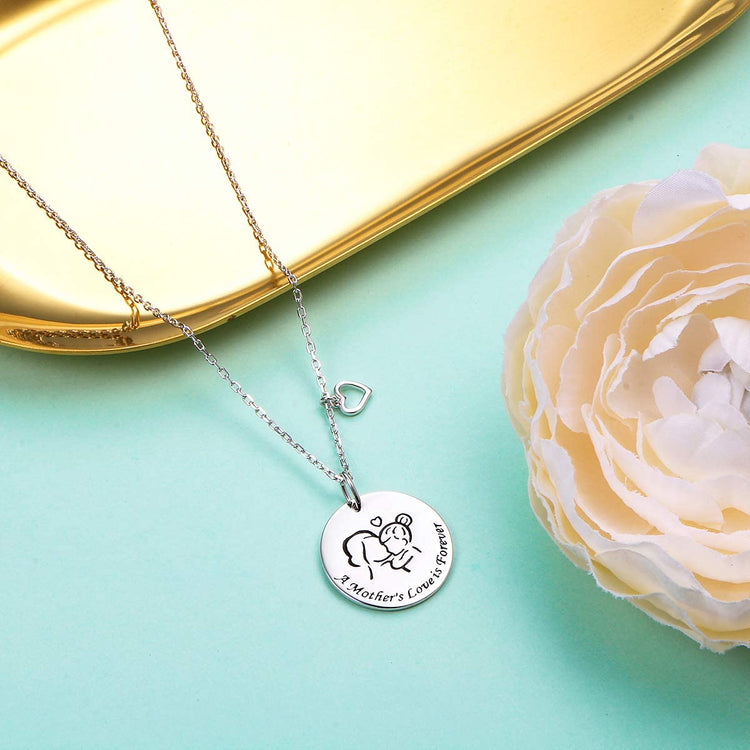 925 Sterling Silver A Mother's Love Is Forever Coin Necklace