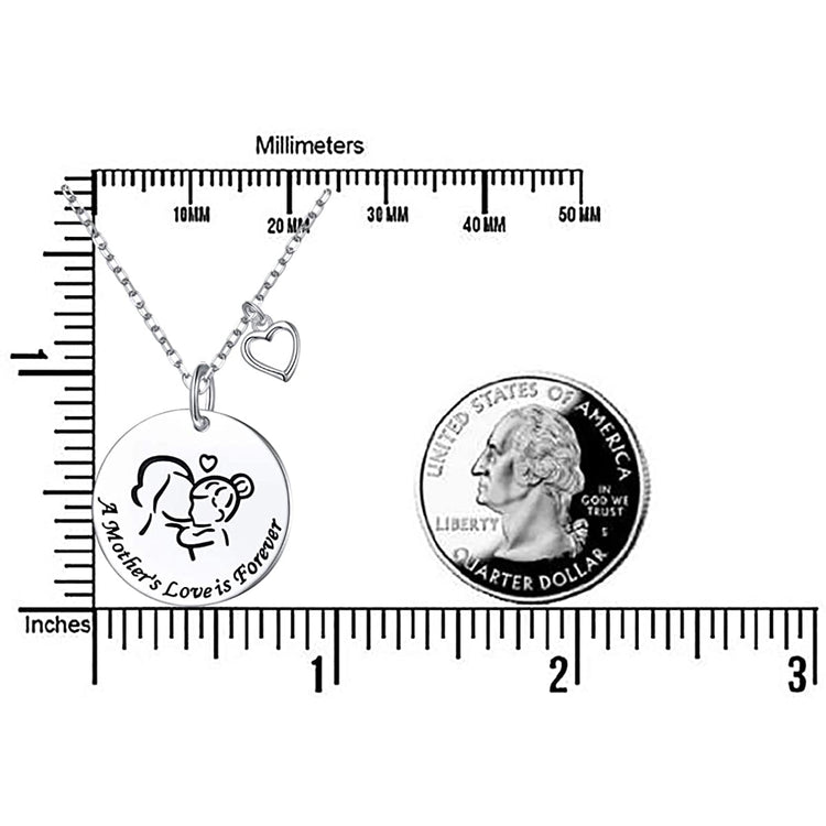 925 Sterling Silver A Mother's Love Is Forever Coin Necklace