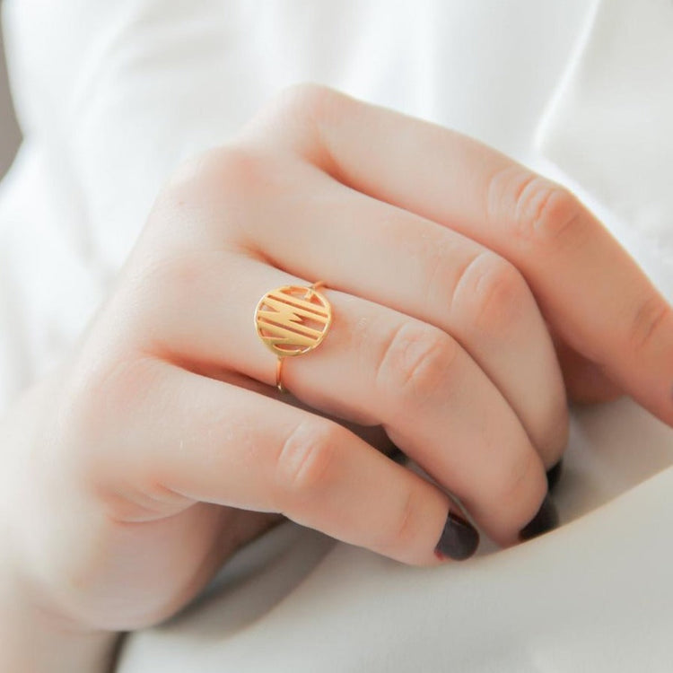 925 Sterling Silver Custom Monogram Ring