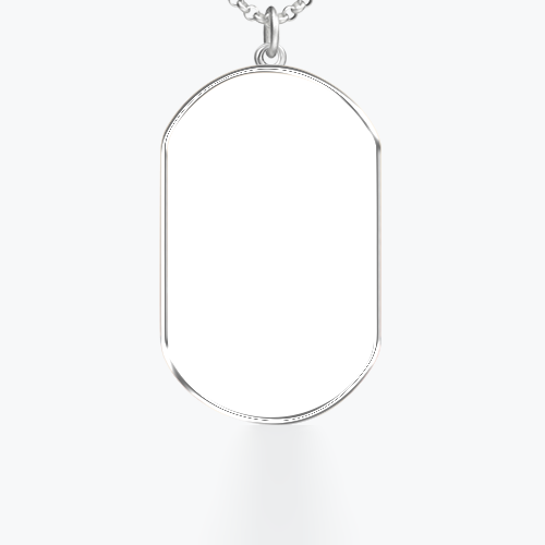 925 Sterling Silver Dog Tag Photo Necklace, Engravable On Back - onlyone