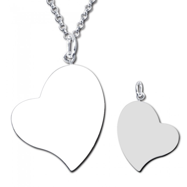 925 Sterling Silver Heart Engraved Photo Necklace, Memorial Gift - onlyone