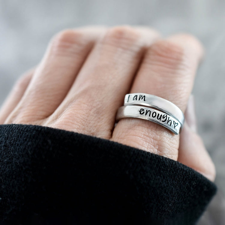 925 Sterling Silber Personal isierte Spirale Twist Gravierte Doppelnamen Ring, Jubiläums geschenk