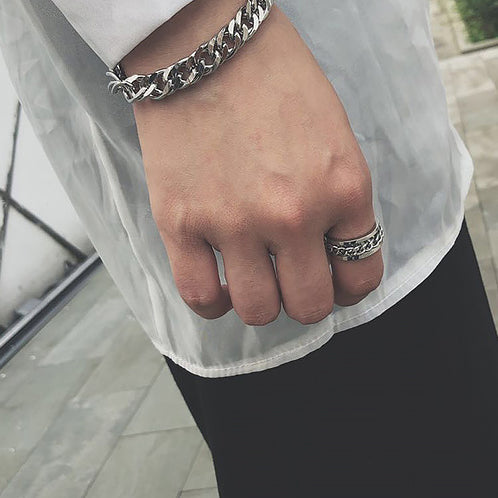 Stainless Steel Center Chain Spinner Ring - onlyone