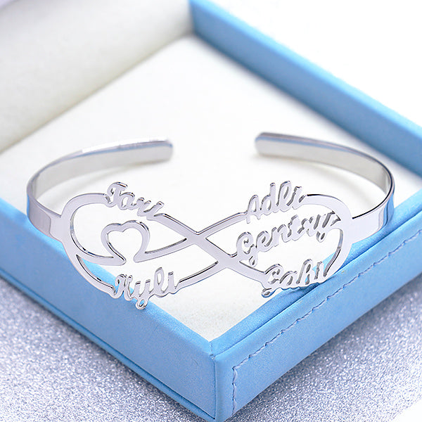 925 Sterling Silver Infinity Name Cuff