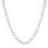 925 Sterling Silver Mens White Gold Chain Necklace Figaro Link Chain Necklace - onlyone