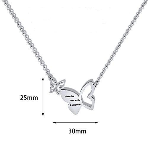 925 Silver Hollow Personalized Custom Butterfly Necklace - onlyone