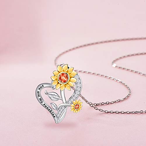 Sunflower Necklace for Women 925 Sterling Silver Gift Necklace - onlyone