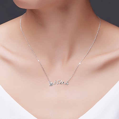 925 Sterling Silver White Angel White ECG Necklace Enamoured Necklace - onlyone