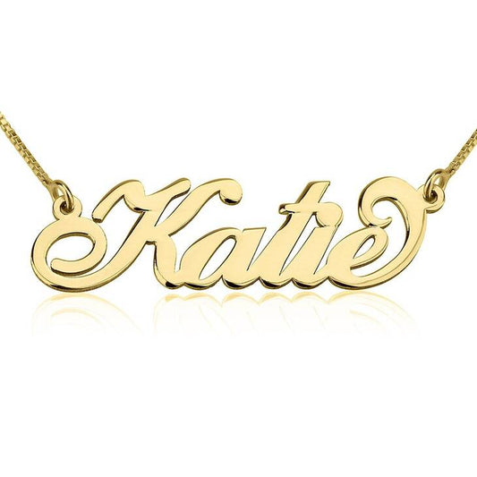 14K Gold Personalized Name Necklace Nameplate Necklace - onlyone