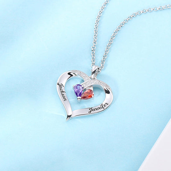 Forever Together Customizable birthstone and name Necklace - onlyone