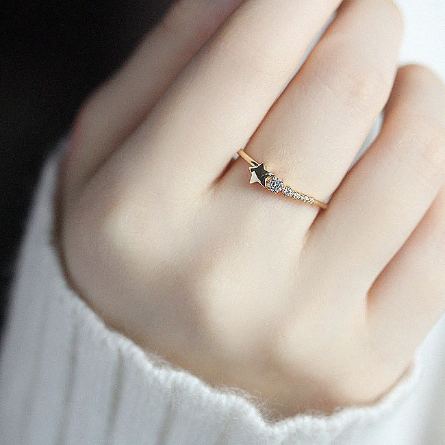 925 Sterling Silver Shooting Star Ring, Tiny Star Ring, Statement Ring, Stackable Ring - onlyone