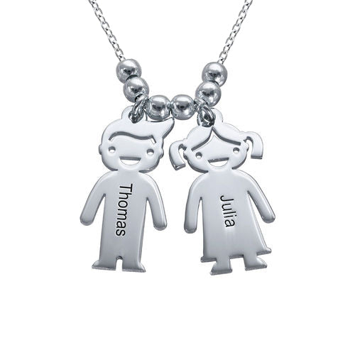 925 Sterling Silver Family Necklaces, Necklace With Kids Name - onlyone