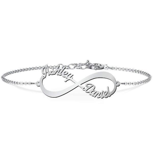 925 Sterling Silver Personalized Infinity Name Bracelet