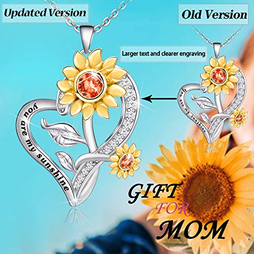 Sunflower Necklace for Women 925 Sterling Silver Gift Necklace - onlyone