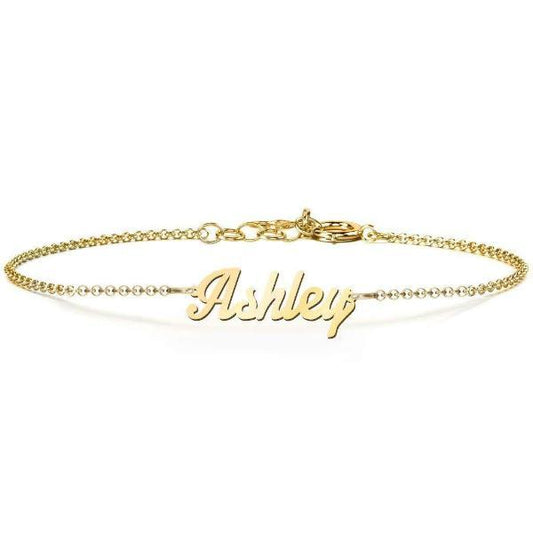 925 Sterling Silver Personalized "Ashley" Name Bracelet - onlyone