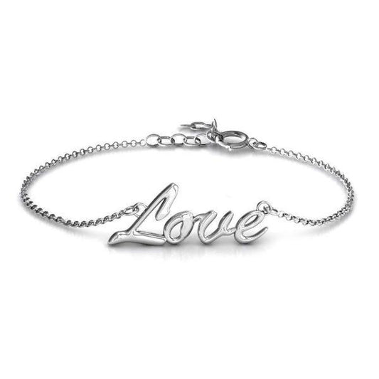 925 Sterling Silver Personalized 'Love Spell' Classic Bracelet Length 6â€?7.5â€?- onlyone