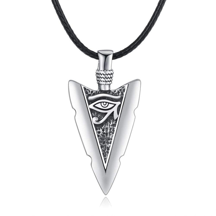 925 Sterling Silver Eye of Horus Arrowhead Necklace