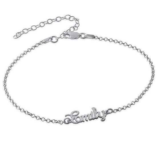 925 Sterling Silver Personalized 'Emily' Classic Bracelet Length 6”-7.5” - onlyone