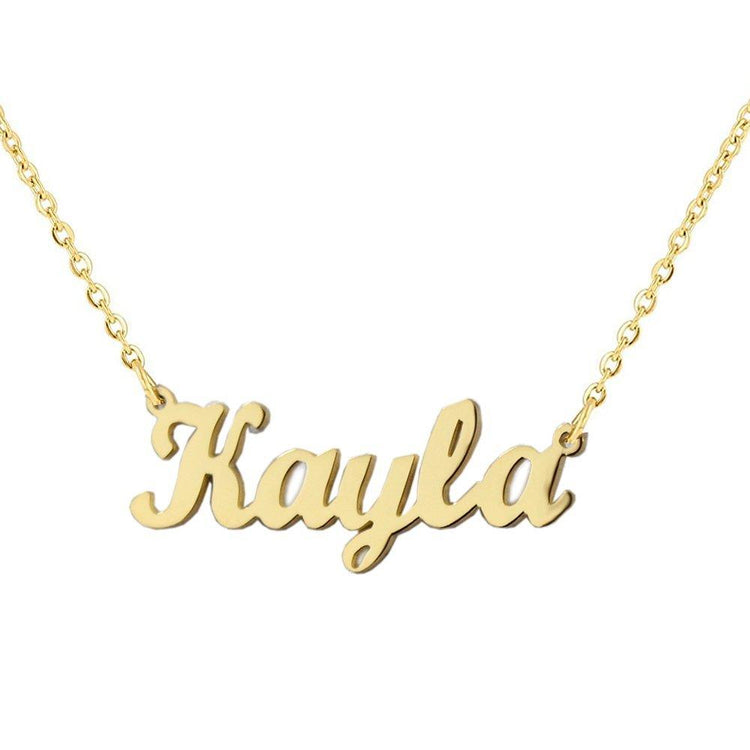 925 Sterling Silver Kayla Style Name Necklace Nameplate Necklace - onlyone