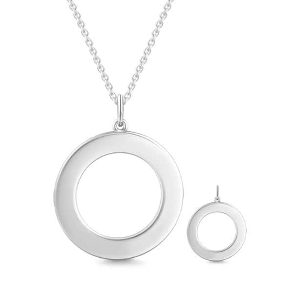 925 Sterling Silver Engraved Circle Name Necklace Nameplate Necklace - onlyone