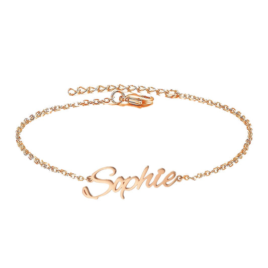 925 Sterling Silver Name Bracelet, Nameplated Bracelet - onlyone