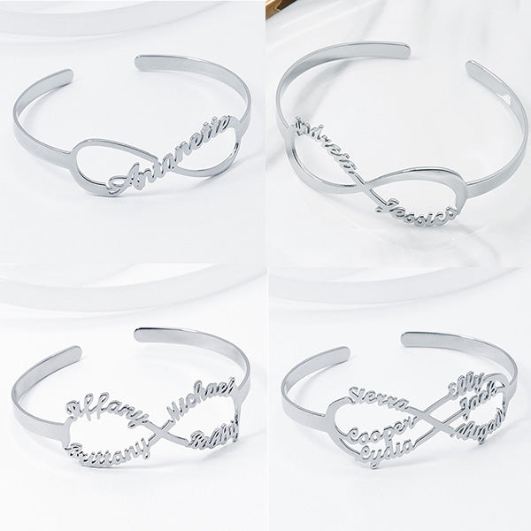 925 Sterling Silver Infinity Name Cuff