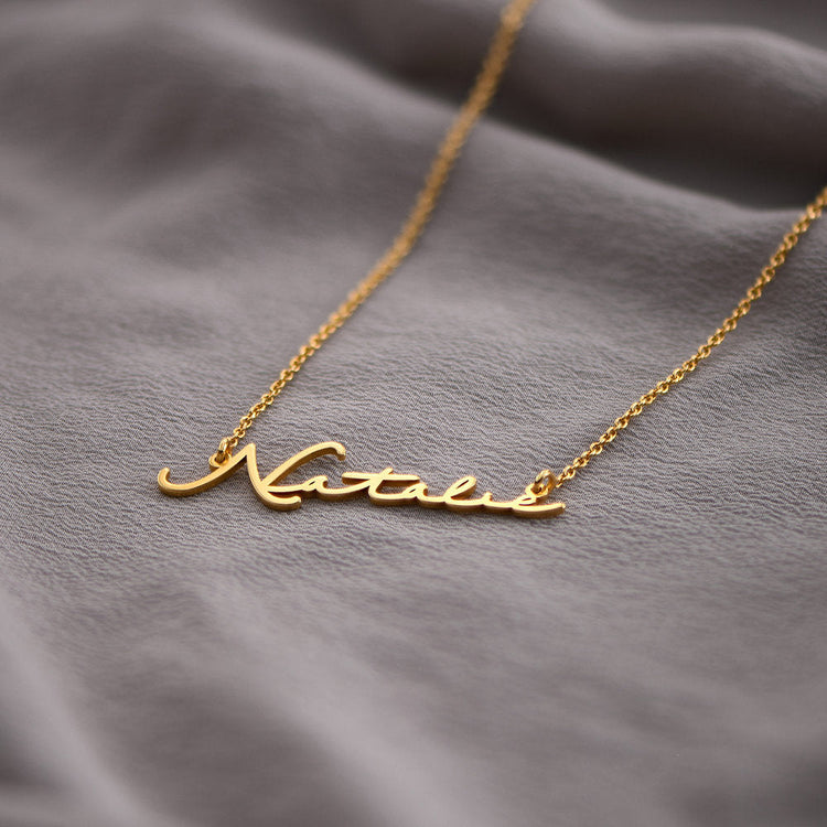 925 Sterling Silver Signature Style Name Necklace Nameplate Necklace In Mon Petit Font - onlyone