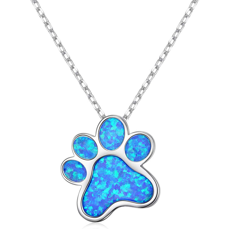 925 Sterling Silver Cute Paw Print Pendant Necklace - onlyone