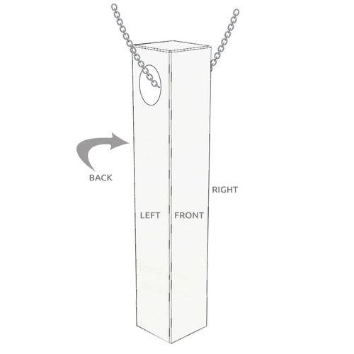 925 Sterling Silver 3D Bar Urn Necklace Cremation Jewelry for Ashes Bar Disc Necklace - onlyone