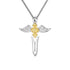 925 Sterling Silver Sword And Angel Wing Cross Necklace, Father's Day Gift - onlyone