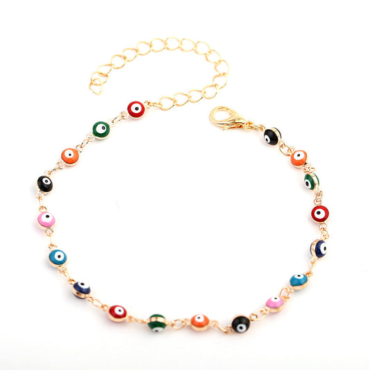 Vintage Evil Eye Anklet, Dainty Evil eye - onlyone