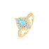 925 Sterling Silver Halo Opal Ring - onlyone