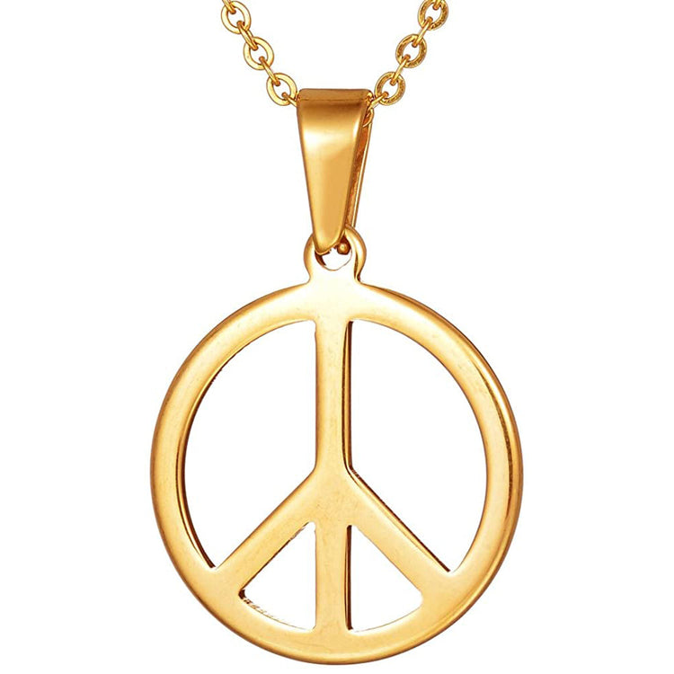 925 Sterling Silver Small Peace Sign, Peace Symbol Pendant Necklace - onlyone