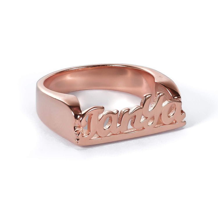 925 Sterling Silver Personalized Name Ring In Cursive Font