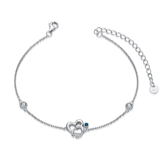 925 Sterling Silver Stethoscope Nurse Bracelet with Crystal