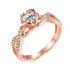 OnlyOne 925 Silver Rose Gold Spiral Style Design Ring Zirconia Ring - onlyone