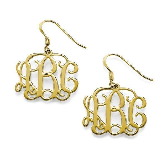 925 Sterling Silver Personalized Monogram Earrings - onlyone