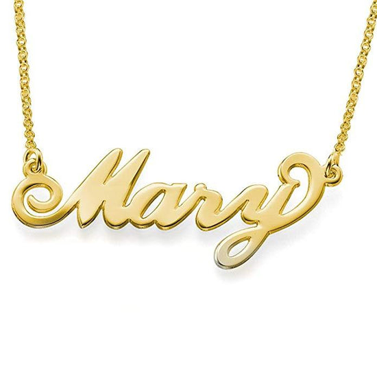 925 Sterling Silver "Mary" Style Custom Name Necklace Nameplate Necklace - onlyone