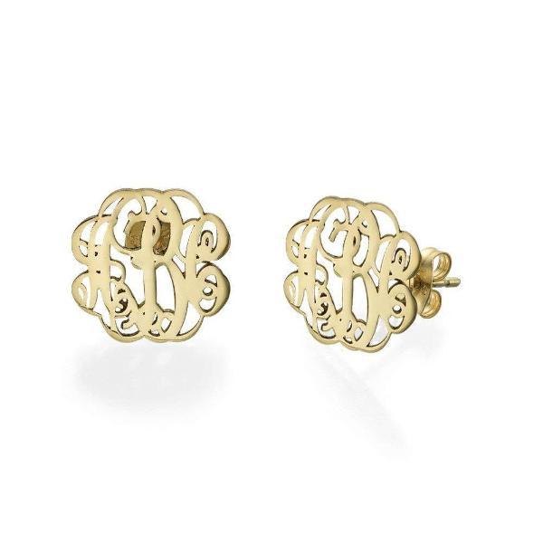 925 Sterling Silver Personalized Monogram Earrings - onlyone