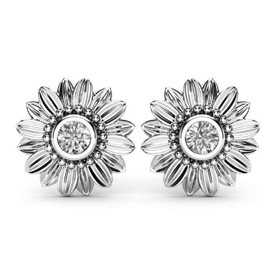 OnlyOne 925 Silver Golden Sunflower earrings - onlyone