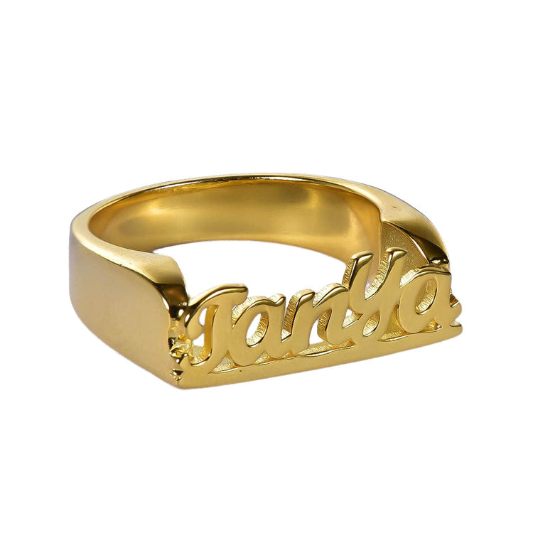 925 Sterling Silver Personalized Name Ring In Cursive Font