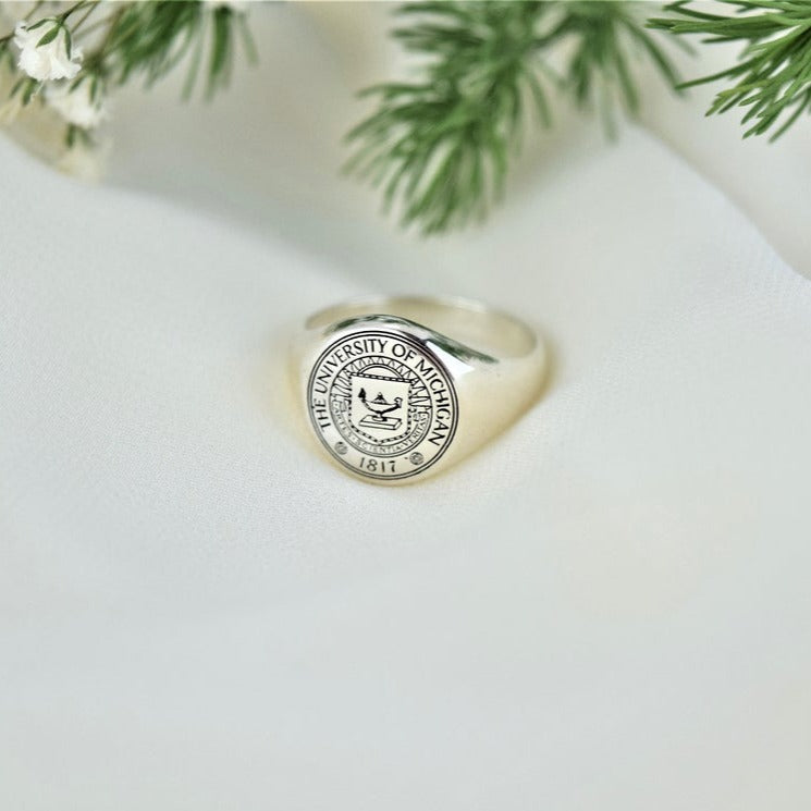 925 Sterling Silver Custom College Class Ring, Graduation Gift