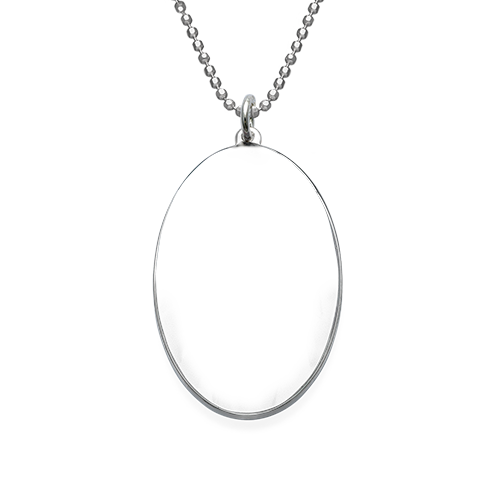 925 Sterling Silver Oval Photo Necklace - onlyone