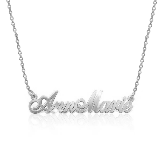 Collier avec plaque signalétique en argent sterling 925 avec deux lettres majuscules