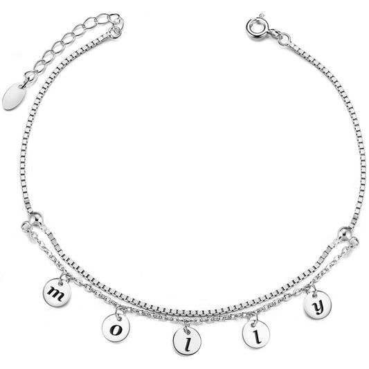 Split-level 925 sterling silver fashion anklet custom anklet - onlyone